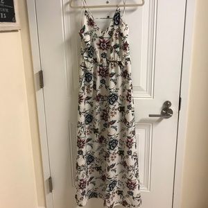 Loft white floral maxi dress